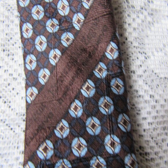 Ermenegildo Zegna Tie  100% Silk Made in Italy 3.5", blue/brown/navy - Picture 3 of 5
